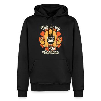 70s Party Seventies 1970s Disco Costume - Sweat à capuche Premium bio Homme - noir - Devant - Nico (187cm)
