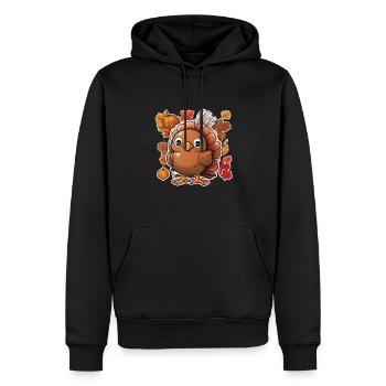 Thanksgiving Truthahn Herbst Erntedankfest - Männer Premium Bio Hoodie - Schwarz - Vorne - Nico (187cm)