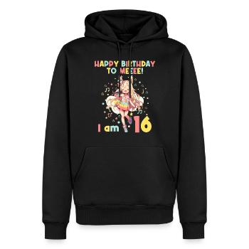 Anime Mandga K-Pop KPop Girl 16e anniversaire - Sweat à capuche Premium bio Homme - noir - Devant - Nico (187cm)
