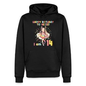 Anime Mandga K-Pop KPop Girl 14th Birthday - Men’s Premium Organic Hoodie - black - Front - Nico (187cm)