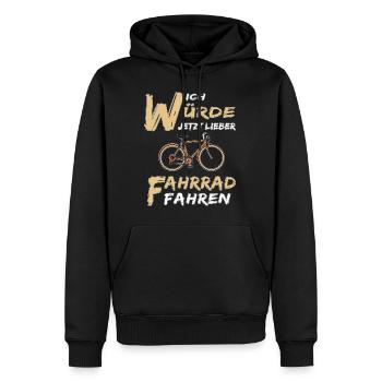 JETZT LIEBER FAHRRAD FAHREN - Männer Premium Bio Hoodie - Schwarz - Vorne - Nico (187cm)