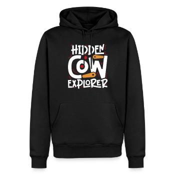 Pinball Flipperspieler Hidden Cow Explorer - Männer Premium Bio Hoodie - Schwarz - Vorne - Nico (187cm)