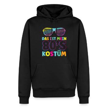 Das ist mein 80`s Kostüm - Männer Premium Bio Hoodie - Schwarz - Vorne - Nico (187cm)