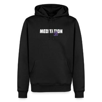 Meditation - Männer Premium Bio Hoodie - Schwarz - Vorne - Nico (187cm)