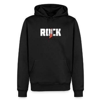 Rock - Männer Premium Bio Hoodie - Schwarz - Vorne - Nico (187cm)