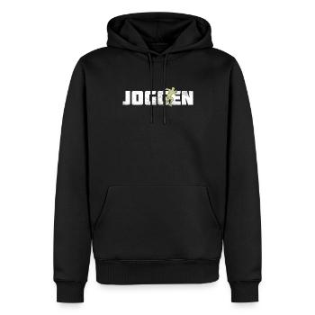 Joggen - Männer Premium Bio Hoodie - Schwarz - Vorne - Nico (187cm)