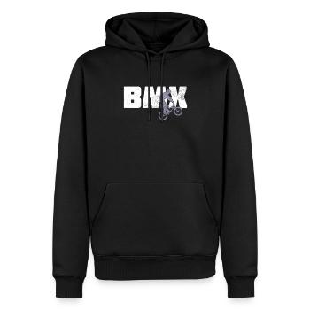 BMX - Männer Premium Bio Hoodie - Schwarz - Vorne - Nico (187cm)