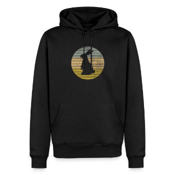 Lièvre - Sweat à capuche Premium bio Homme - noir - Devant - Nico (187cm)