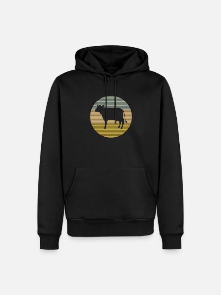 Vache - Sweat à capuche Premium bio Homme - noir