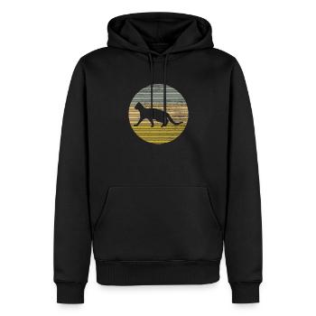 Chat - Sweat à capuche Premium bio Homme - noir - Devant - Nico (187cm)