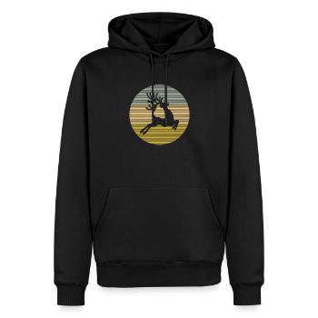 Élan - Sweat à capuche Premium bio Homme - noir - Devant - Nico (187cm)