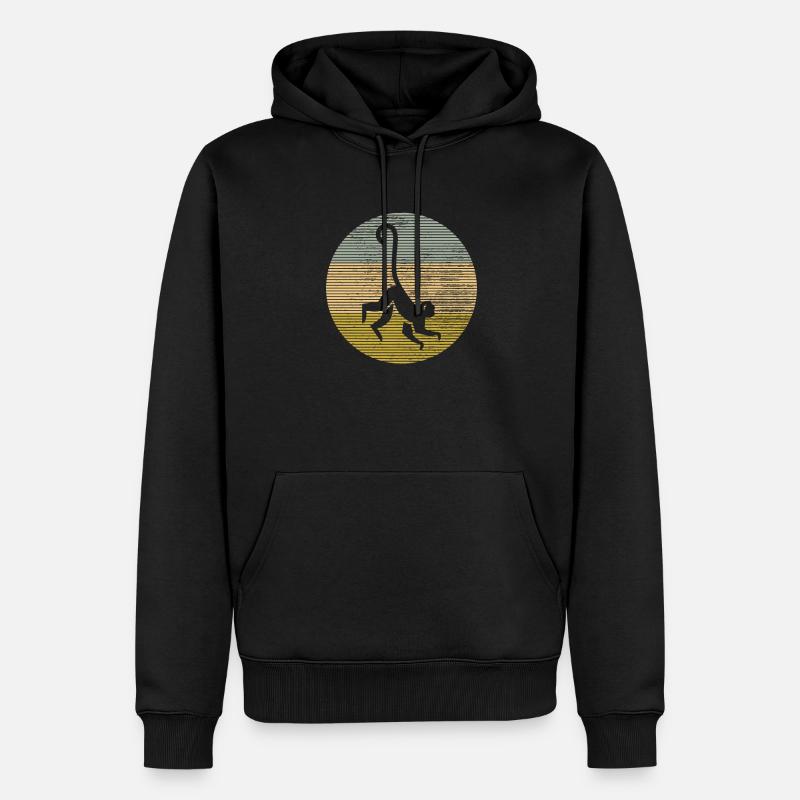 Affe - Männer Premium Bio Hoodie - Schwarz