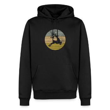 Élan - Sweat à capuche Premium bio Homme - noir - Devant - Nico (187cm)