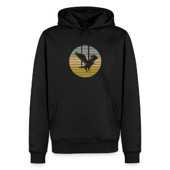 Adler - Männer Premium Bio Hoodie - Schwarz - Vorne - Nico (187cm)