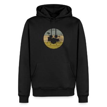 Percussion - Sweat à capuche Premium bio Homme - noir - Devant - Nico (187cm)