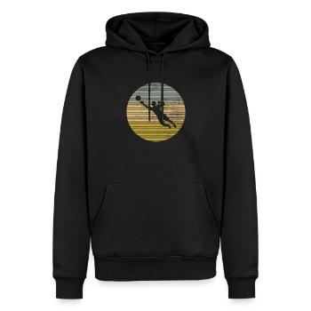 Gardien - Sweat à capuche Premium bio Homme - noir - Devant - Nico (187cm)