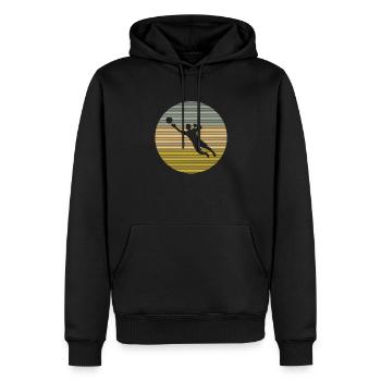 Gardien - Sweat à capuche Premium bio Homme - noir - Devant - Nico (187cm)