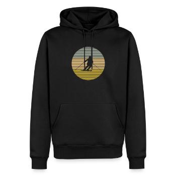 Ski - Sweat à capuche Premium bio Homme - noir - Devant - Nico (187cm)