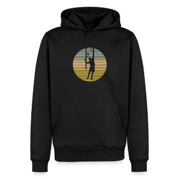 Badminton - Männer Premium Bio Hoodie - Schwarz - Vorne - Nico (187cm)