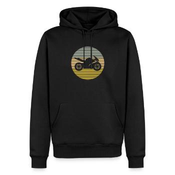 Motocyclette - Sweat à capuche Premium bio Homme - noir - Devant - Nico (187cm)