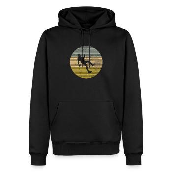 Grimper - Sweat à capuche Premium bio Homme - noir - Devant - Nico (187cm)