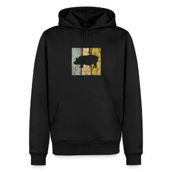 Cochon - Sweat à capuche Premium bio Homme - noir - Devant - Nico (187cm)