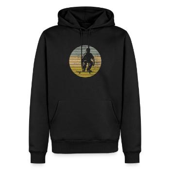 Patinage - Sweat à capuche Premium bio Homme - noir - Devant - Nico (187cm)