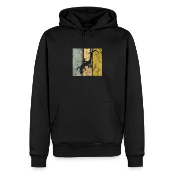 Eidechse - Männer Premium Bio Hoodie - Schwarz - Vorne - Nico (187cm)