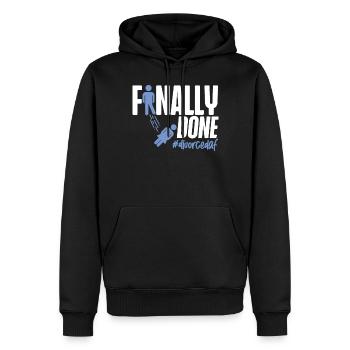 Happy Divorce Party enfin terminé - Sweat à capuche Premium bio Homme - noir - Devant - Nico (187cm)