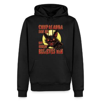 Monstre mythique - Monstre cryptide - Drôle - Sweat à capuche Premium bio Homme - noir - Devant - Nico (187cm)