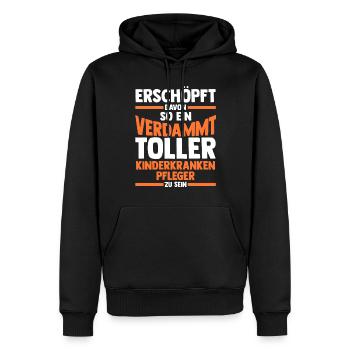 Pfleger Pflegekraft Kinderkrankenpfleger - Männer Premium Bio Hoodie - Schwarz - Vorne - Nico (187cm)