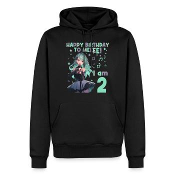 Anime Mandga K-Pop KPop Girl 2nd Birthday - Men’s Premium Organic Hoodie - black - Front - Nico (187cm)