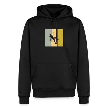 Grimper - Sweat à capuche Premium bio Homme - noir - Devant - Nico (187cm)