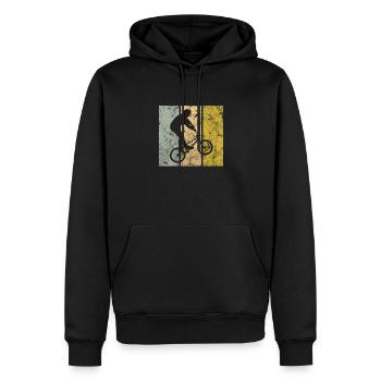 BMX - Männer Premium Bio Hoodie - Schwarz - Vorne - Nico (187cm)