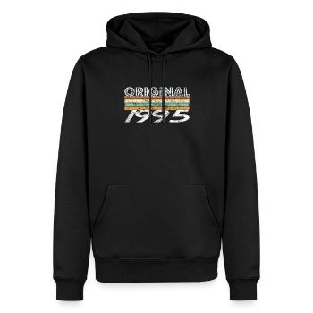 Oprindelig 1995 - Herre Premium økologisk hoodie - sort - Foran - Nico (187cm)