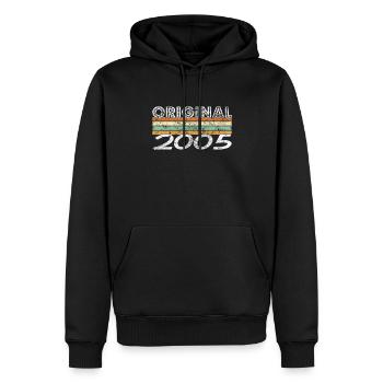 Original 2005 - Sweat à capuche Premium bio Homme - noir - Devant - Nico (187cm)