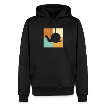 Escargot - Sweat à capuche Premium bio Homme - noir - Devant - Nico (187cm)