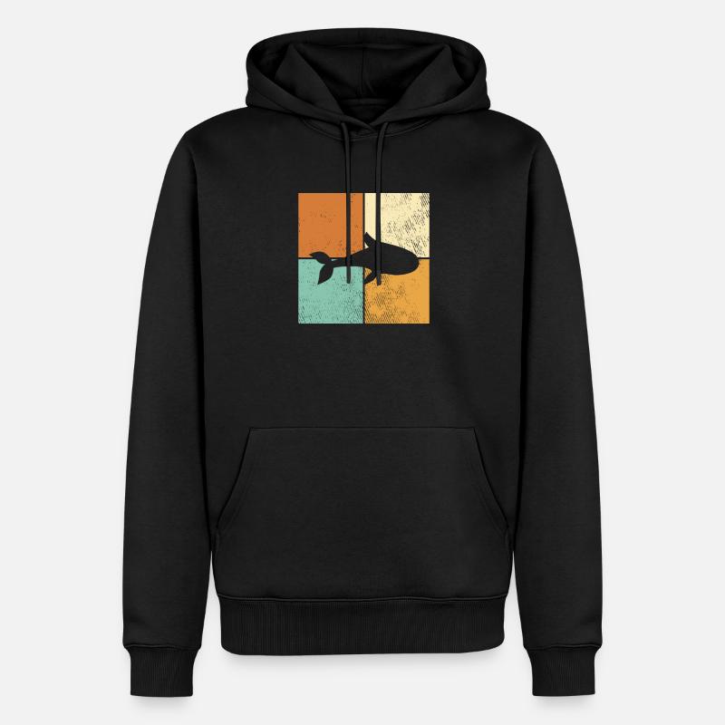 Fisch - Männer Premium Bio Hoodie - Schwarz
