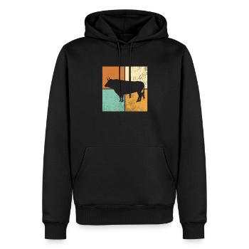 Stier - Männer Premium Bio Hoodie - Schwarz - Vorne - Nico (187cm)