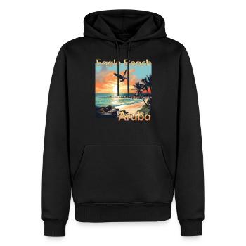 Sommerspaß auf Aruba: Entspannung am Eagle Beach - Männer Premium Bio Hoodie - Schwarz - Vorne - Nico (187cm)