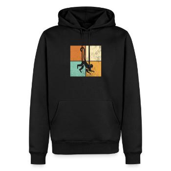 Affe - Männer Premium Bio Hoodie - Schwarz - Vorne - Nico (187cm)