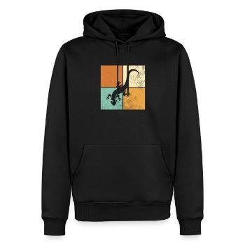 Eidechse - Männer Premium Bio Hoodie - Schwarz - Vorne - Nico (187cm)