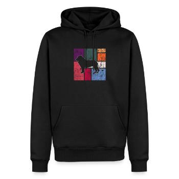 Lion - Sweat à capuche Premium bio Homme - noir - Devant - Nico (187cm)
