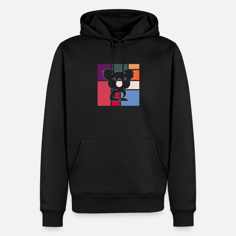 Koala - Männer Premium Bio Hoodie - Schwarz