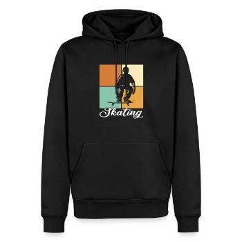 Skating - Männer Premium Bio Hoodie - Schwarz - Vorne - Nico (187cm)