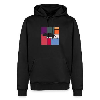 Maus - Männer Premium Bio Hoodie - Schwarz - Vorne - Nico (187cm)
