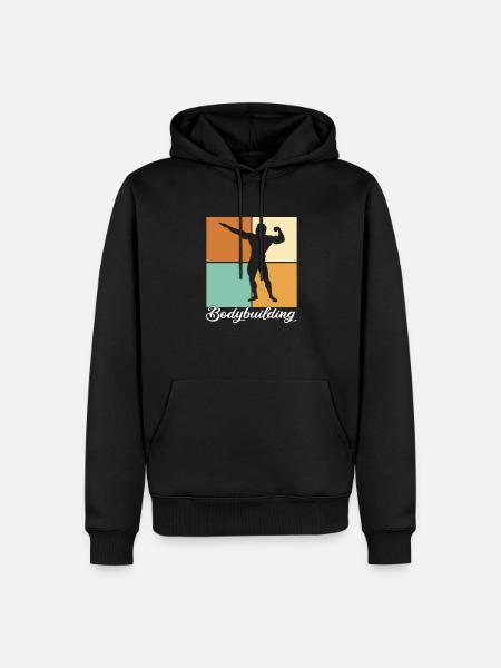 Culturisme - Sweat à capuche Premium bio Homme - noir