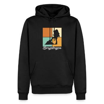 Bergsteigen - Männer Premium Bio Hoodie - Schwarz - Vorne - Nico (187cm)