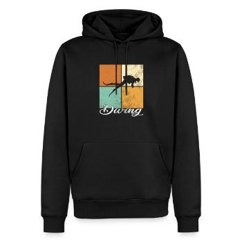 Plonger - Sweat à capuche Premium bio Homme - noir - Devant - Nico (187cm)