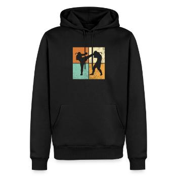 MMA - Sweat à capuche Premium bio Homme - noir - Devant - Nico (187cm)